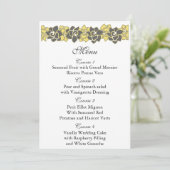 "yellow gray" floral wedding menu (Standing Front)