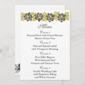 "yellow gray" floral wedding menu (Front/Back)