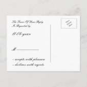 "yellow gray" floral Wedding rsvp card (Back)