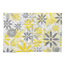 Yellow Gray Flower Graphic Monogram