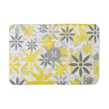 Yellow Gray Flower Graphic Pattern