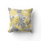 Yellow & Gray Flower Throw Pillow