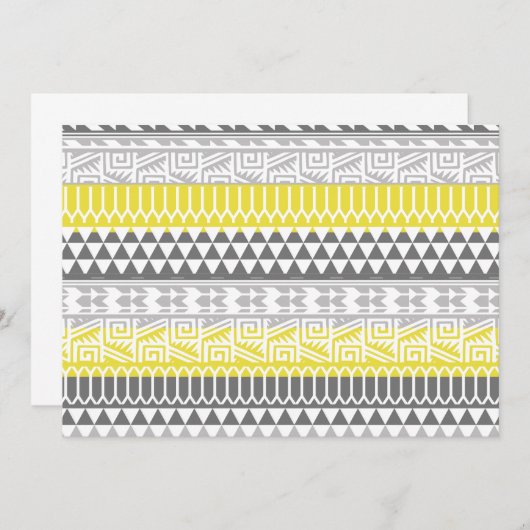 Yellow Gray Geometric Aztec Tribal Print Pattern (Front/Back)