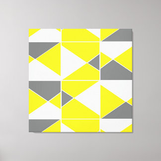 Yellow Gray Geometric Pattern Canvas Print