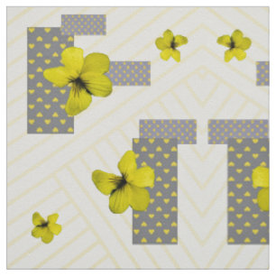 Yellow & Gray Geometric Summer Fabric