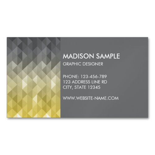 Yellow Gray Geometry pattern graphic designer Business Card Magnet