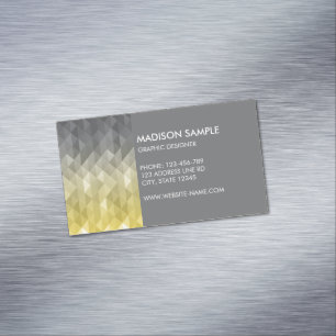 Yellow Gray Geometry pattern graphic designer Business Card Magnet