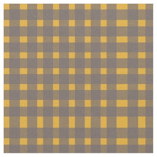 Yellow Gray Gingham Pattern  Fabric