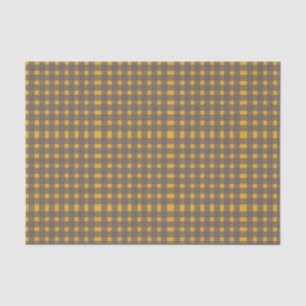 Yellow Gray Gingham Pattern Tissue Paper