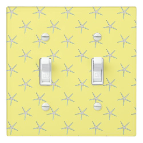 Yellow Gray Grey Teal Starfish Patterns Cute Light Switch Cover