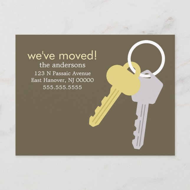 Yellow Gray Key Set Moving Announcements (Front)