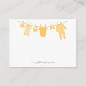 Yellow & Gray Little Clothes Diaper Raffle Tickets Enclosure Card (Back)