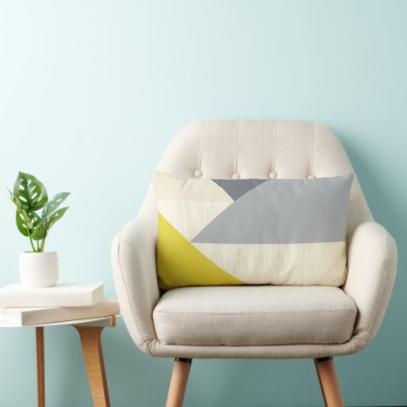 Yellow Gray Modern Geometric Pattern Pillow