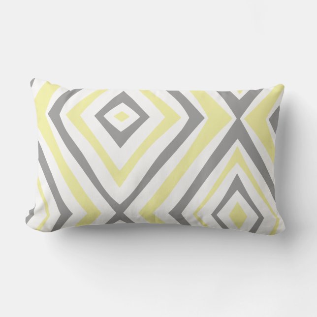 Yellow Gray Modern Simple Lumbar Pillow (Front)
