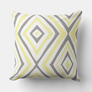 Yellow Gray Modern Simple  Throw Pillow