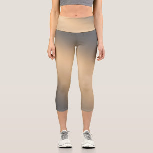 Yellow Gray moonlight ombre effect Capri Leggings