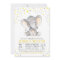 Yellow Gray Neutral Polka Dot Elephant Baby Shower