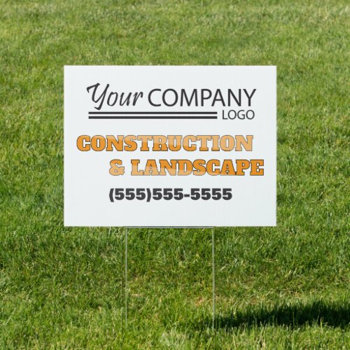 Yellow, Gray Outdoor Business Sign w/ Logo