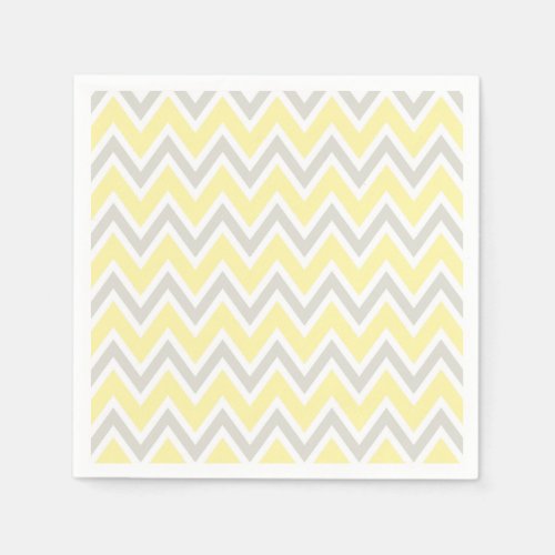 Yellow Gray Party Shower Wedding Napkins