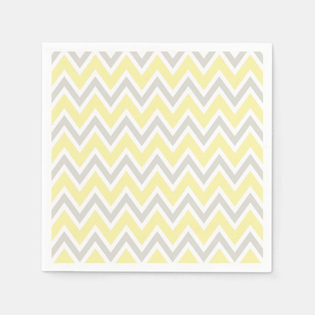 Yellow Gray Party Shower Wedding Napkins (Front)