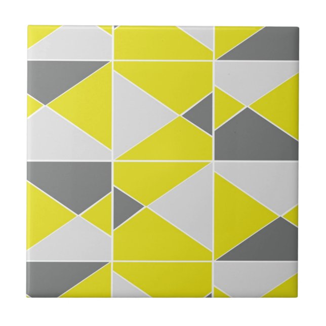 Yellow Gray Pattern Ceramic Tile (Front)