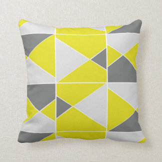 Yellow Gray Pattern - Throw Pillow