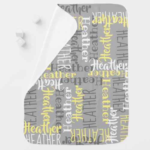 YellowGray Personalized Typography Girl Name Baby Blanket
