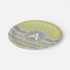 Yellow Gray Polka Dot Chevron