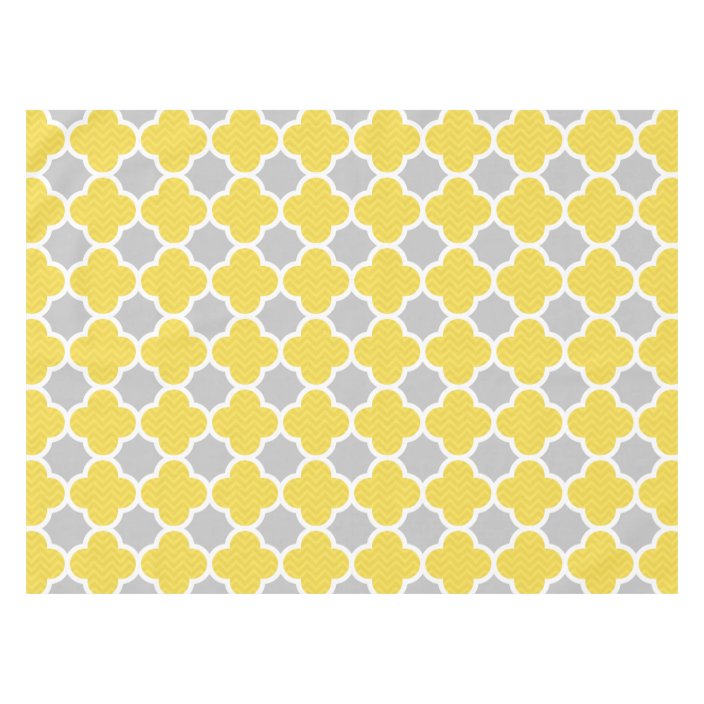 yellow and gray tablecloth