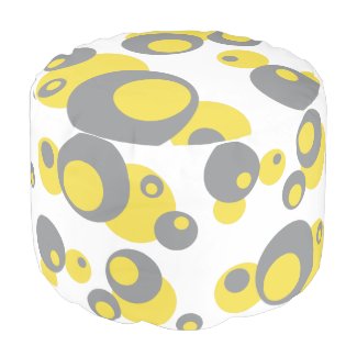 Yellow and Gray Pouf furniture