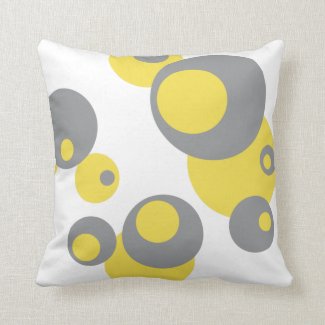 Yellow and Gray Throw Pillow