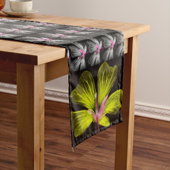 Yellow & Gray Spring Floral Table Runner (In Situ)