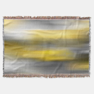 Yellow Gray Vertical Abstract Throw Blanket