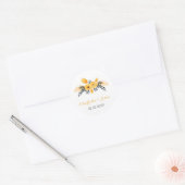yellow gray watercolor floral wedding stickers (Envelope)
