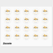 yellow gray watercolor floral wedding stickers (Sheet)
