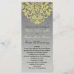 "yellow gray" Wedding program<br><div class="desc">Elegant Regal Yellow And Gray Wedding design with ornamental flourish touch</div>