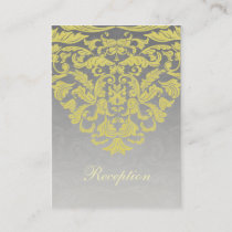 "yellow gray" wedding Reception Cards