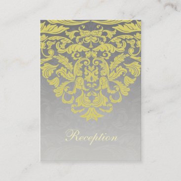 "yellow gray" wedding Reception Cards
