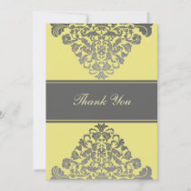 "yellow gray"  wedding ThankYou Cards