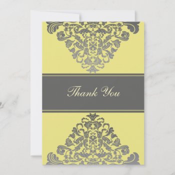 "yellow Gray"  Wedding Thankyou Cards by blessedwedding at Zazzle