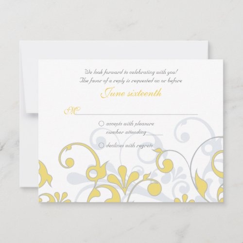 Abstract Floral Response Card Invitations