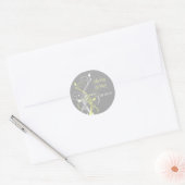 Yellow Gray White Floral 1.5" Wedding Sticker (Envelope)
