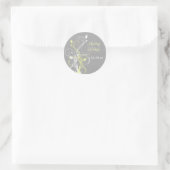 Yellow Gray White Floral 1.5" Wedding Sticker (Bag)