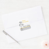 Yellow, Gray, White Floral Chevron Stripes Sticker (Envelope)