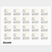 Yellow, Gray, White Floral Chevron Stripes Sticker (Sheet)