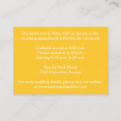 Yellow Gray White Floral Reception Enclosure Card (Back)