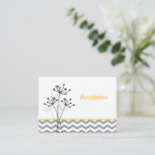 Yellow Gray White Floral Reception Enclosure Card (Standing Front)