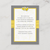 Yellow Gray White Floral Reception Enclosure Card (Back)