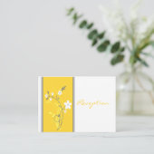 Yellow Gray White Floral Reception Enclosure Card (Standing Front)