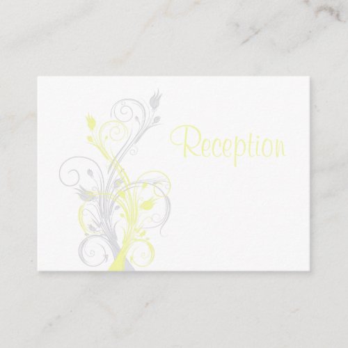 Yellow Gray White Floral Reception Enclosure Card Business Card Templates